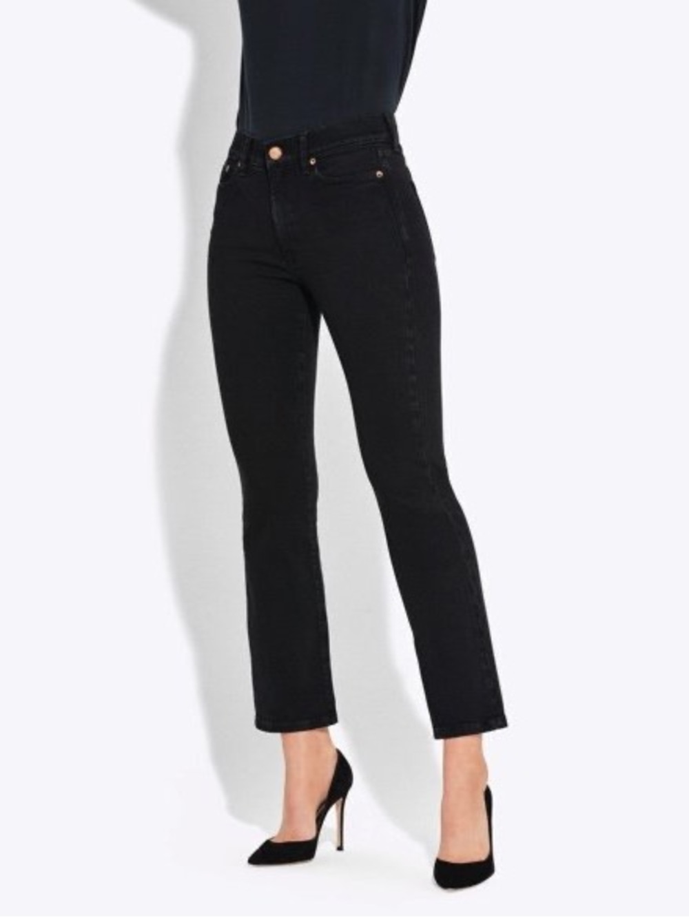 AYR Jeans Women Black The Bomb Pop High-Rise Straight Leg Jeans 29 S Minimalist